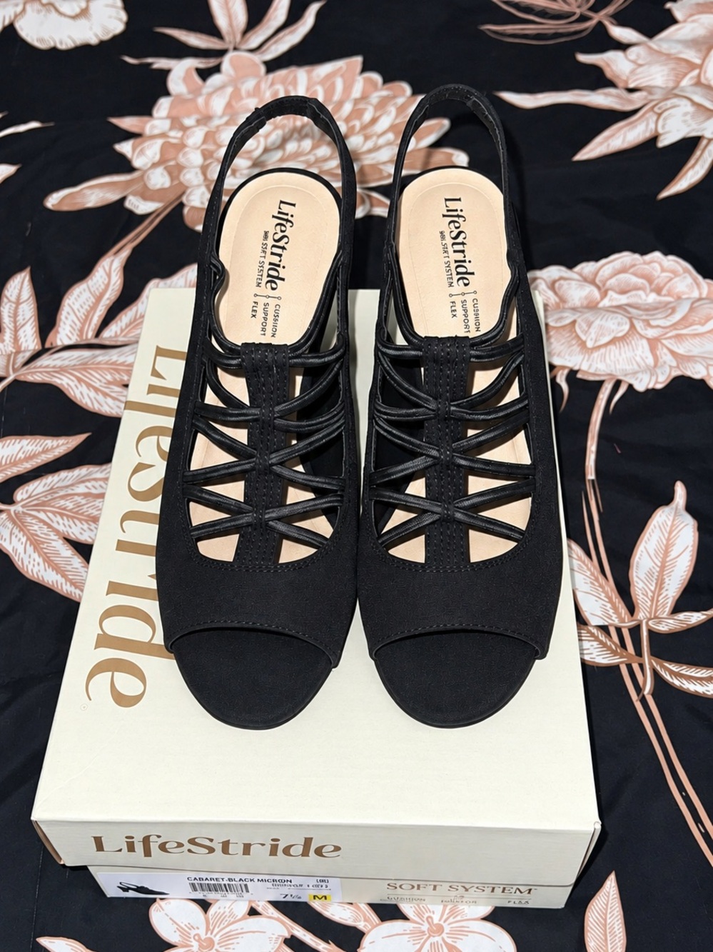 LifeStride Women’s Black Slingback Heels – Size 7.5